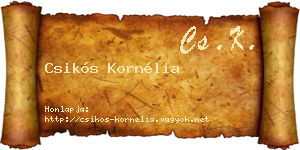 Csikós Kornélia névjegykártya